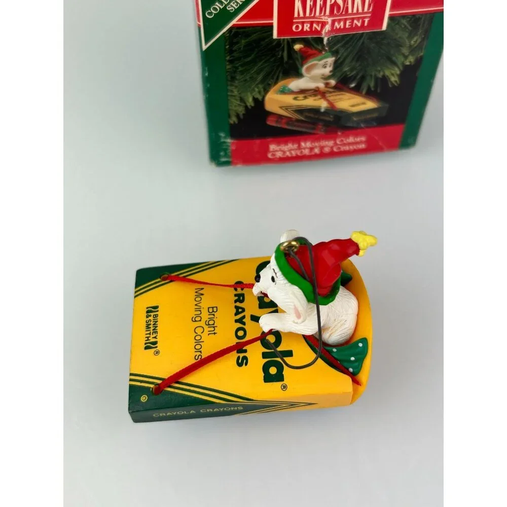 Hallmark Keepsake Ornament Crayola Crayon Bright Moving Colors Christmas Sled